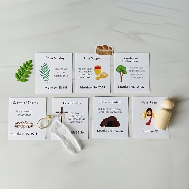Jesus Holy Week Gift Box, Faith-Based Home Decor, Gethsemane Garden & Palm Sunday Bible Verses, Inspirational Bible Figurines, Easter Christmas Gifts