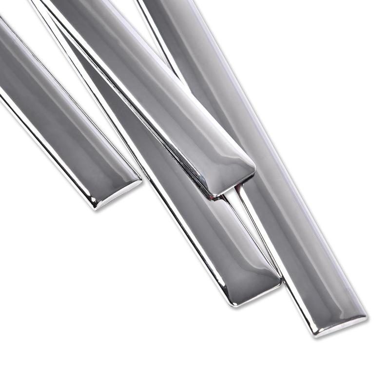 CROSSDESIGN Fit For 14-18 Silverado/Sierra Crew Cab Body Side Molding Trim 4PCS 1/18" Chrome