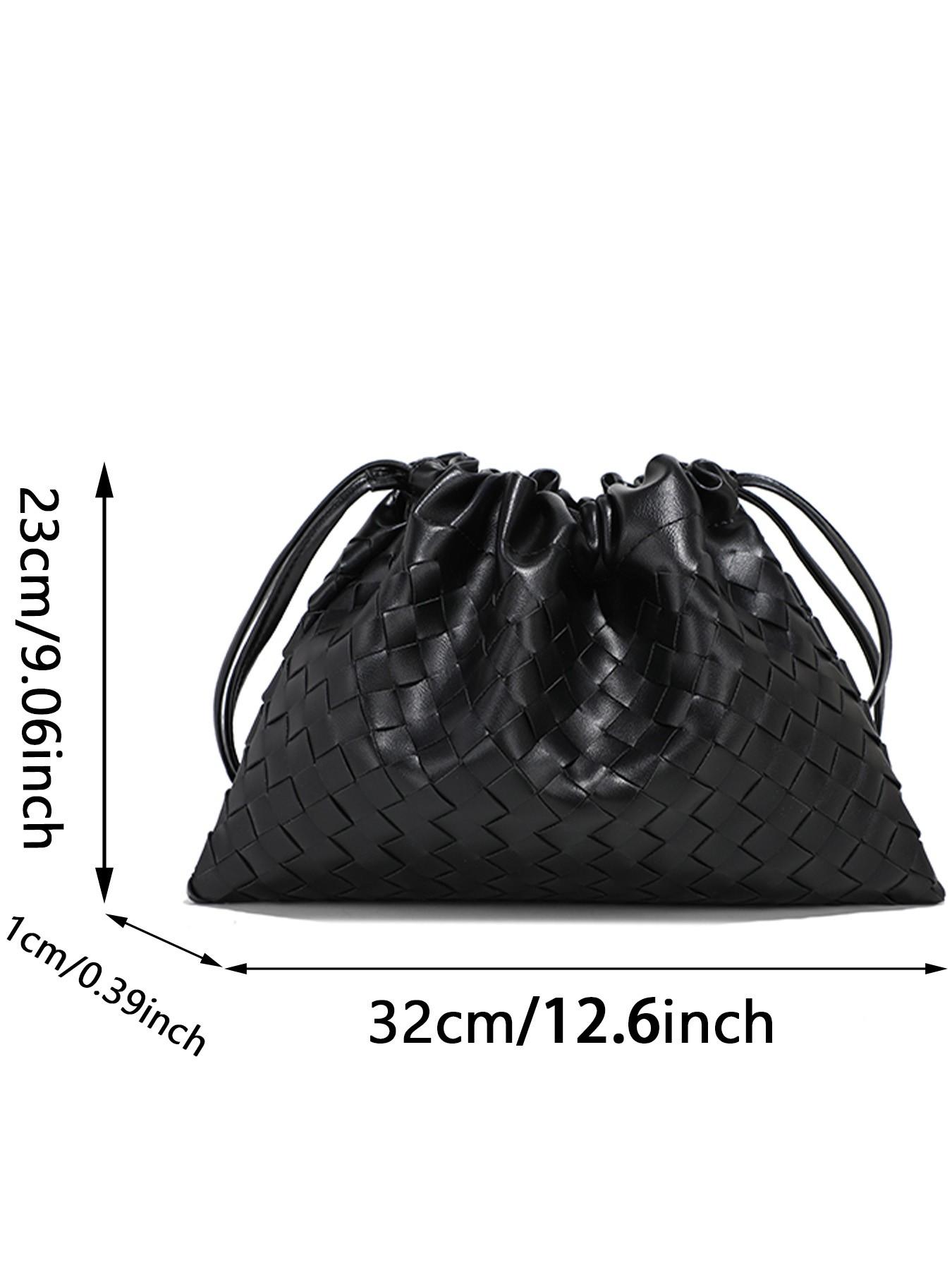 Meadow Cloud Bag, Relaxed Crossbody Small Bag, Underarm Shoulder Crossbody Woven Trash Bag, Drawstring Bag, Versatile Retro Woven Crossbody