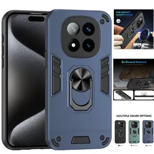 Military Armor Shockproof Case for Xiaomi Redmi Note 14 Pro 5G Note 14 Pro+ Plus Protective Cover Ring Stand Holder Fundas Coque