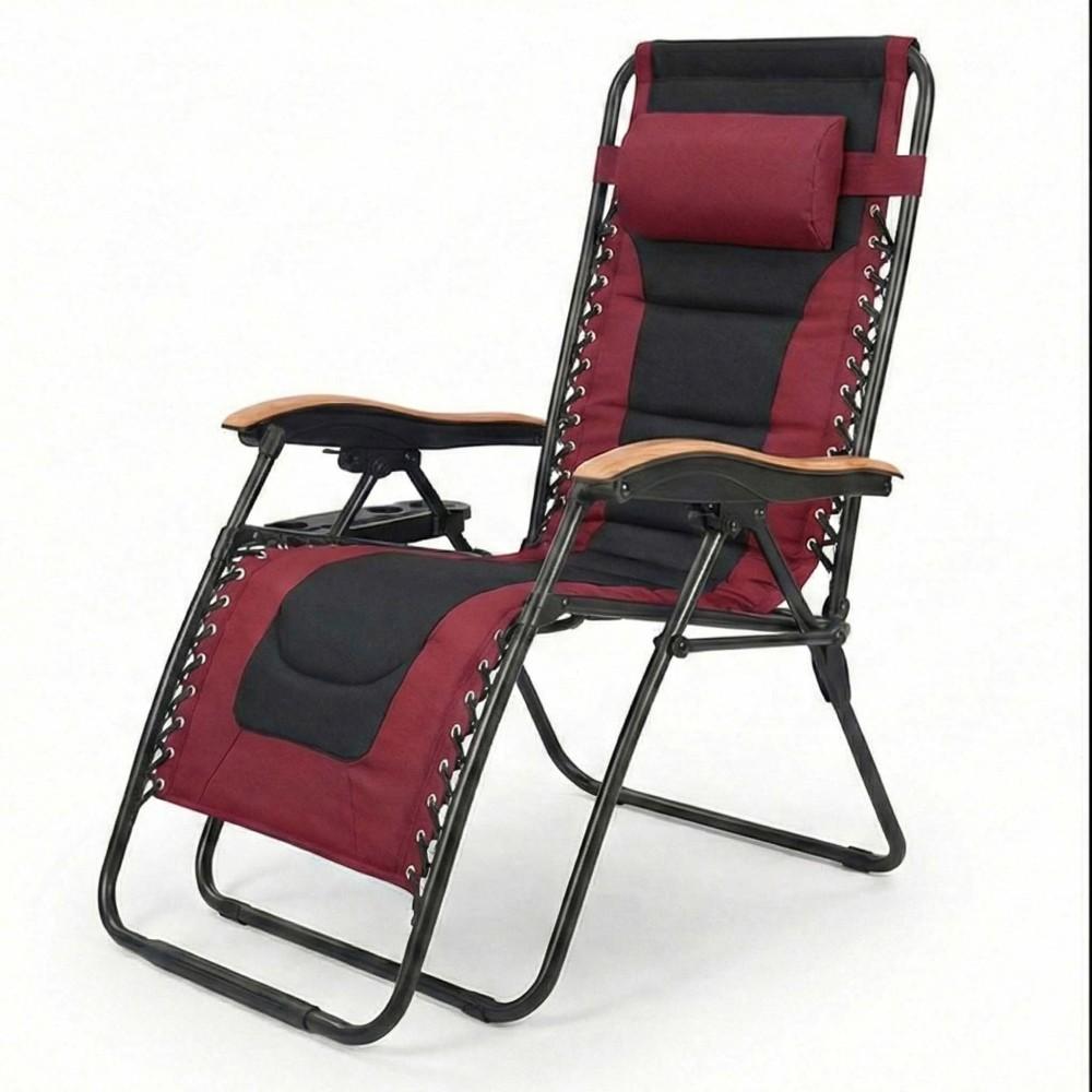 Oversized Padded Zero Gravity Chair, Foldable Patio Recliner, 30" Wide Seat Anti Gravity Lounger with Cup Holder, Support 400 LBS Oversized Padded Zero Gravity Chair, Foldable Patio Recliner, 30" Wide Seat Anti Gravity Lounger with Cup Holder, Support 400 LBS