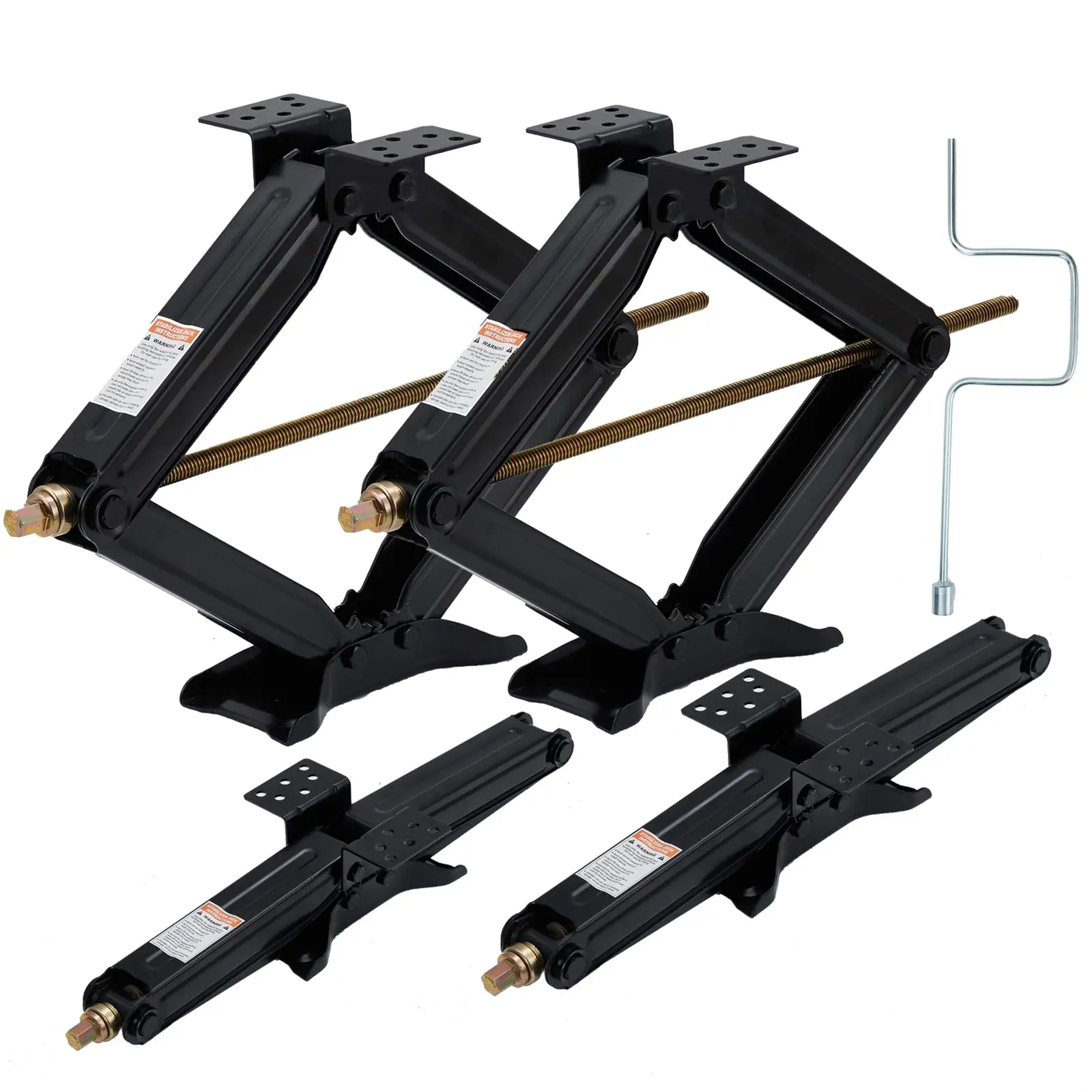 7500 LBS 24" Camper Trailer Stabilizer Leveling Scissor Jacks, 4" - 24" Height Adjustable Scissor Lift Jack,Heavy Duty RV Scissor Jack with Crank Handle for Travel Trailer Camper - 4 Pack