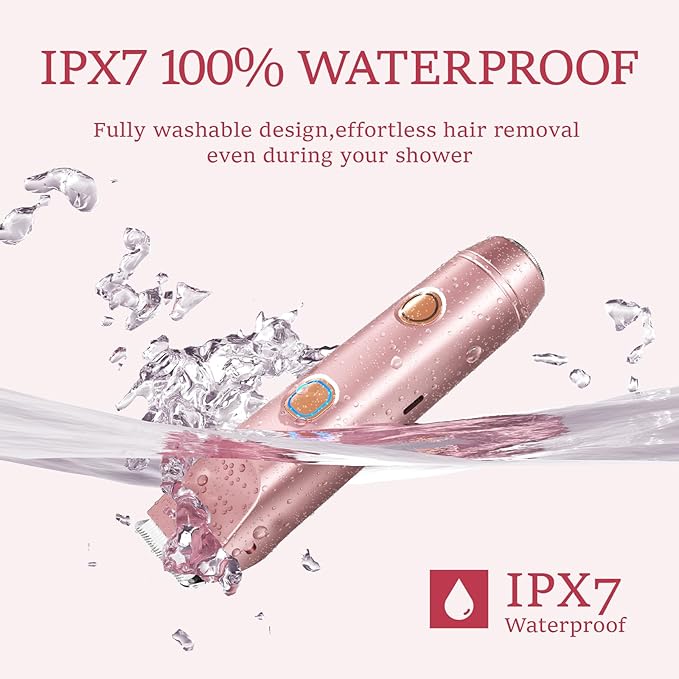 2 in 1 Electric Bikini Trimmer for Women, Dual Head Electric Razor Body Hair Trimmer , Wet/Dry Use Electric Shaver for Bikini Underarm Face Leg Arm Pubic Hair, Christmas Gifts