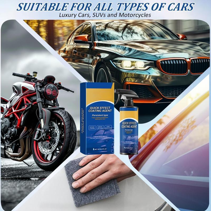 1 Pack Car Coating Spray, Spray Coating Agent, Fast Acting Coating, Car Scratch Wax Polishing Spray No Wash, Easy to Use, Multipurpose Oil Film Emulsion Glass Cleaner