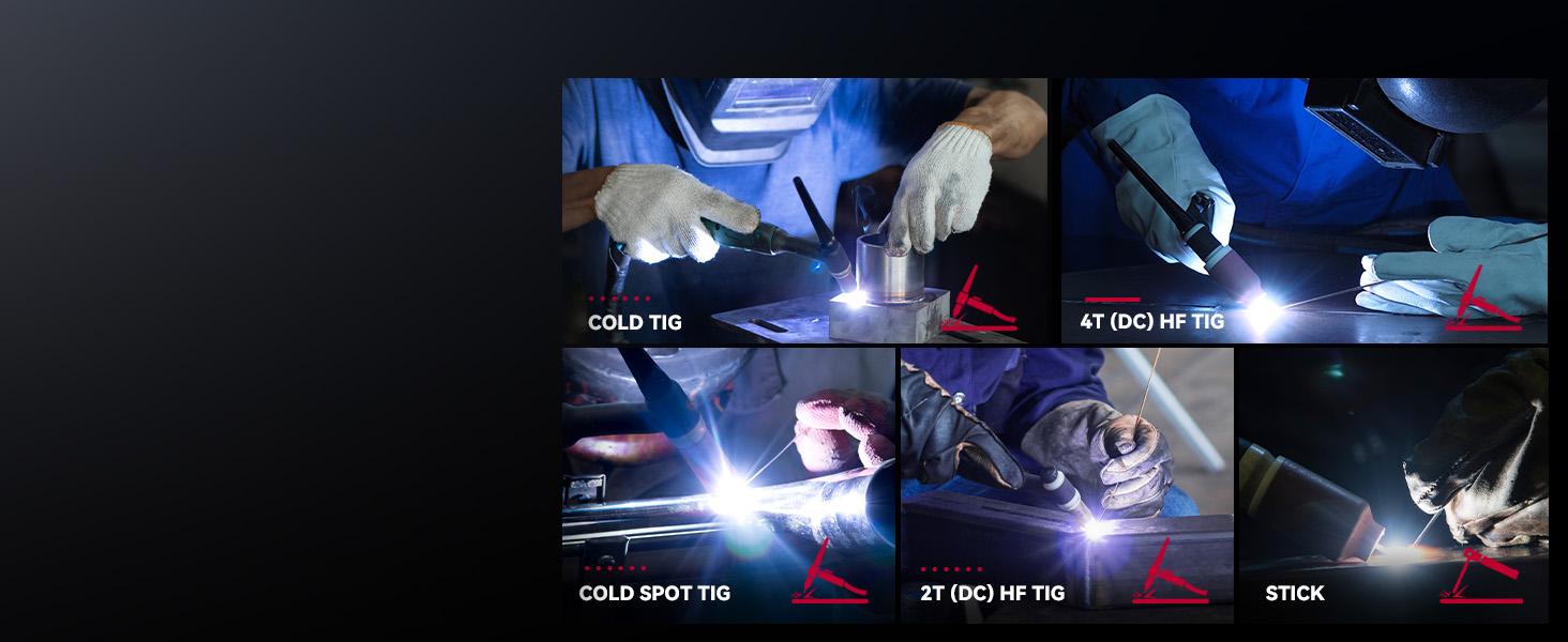 ARCCAPTAIN TIG205 Pro DC TIG Spot Cold Welder Heavy Duty Tool Kit Metal Tool  Best DC TIG Machine for Pipe Welding, Industrial-grade level