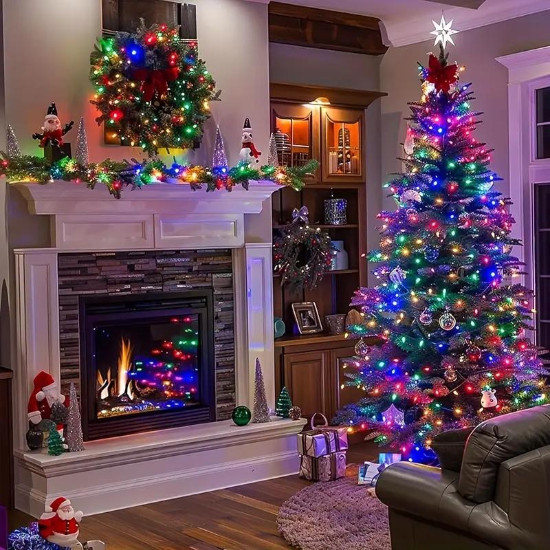 2pack Solar String Lights, 200 LED Christmas Lights with 8 Modes, Ip65 Waterproof Outdoor Garden Yard Wedding Birthday Party Decorations