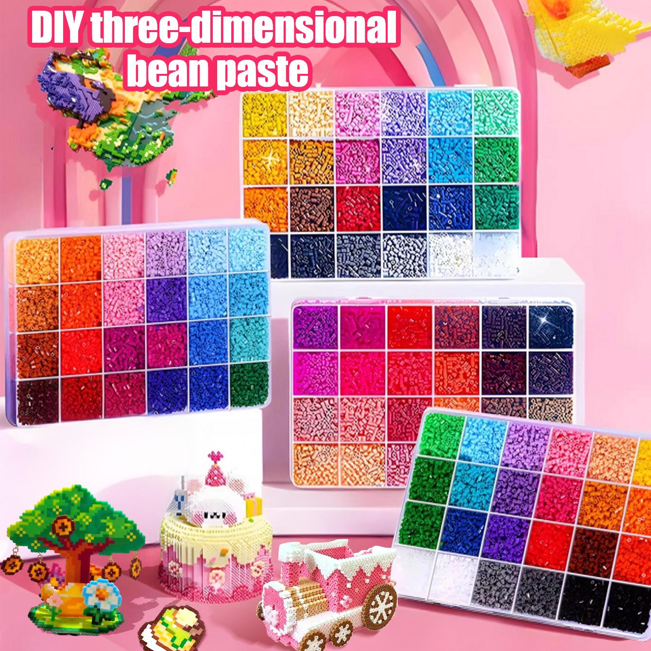Fuse Beads Kit(including iron) , 3D Pixel Puzzle Melting Beads Set with Pegboards, Ironing Paper, Tweezers & DIY Accessories, Home School Arts & Crafts Kit for Girls, DIY Jewelry Accessories,Teacher appreciation gifts,Graduation party gifts