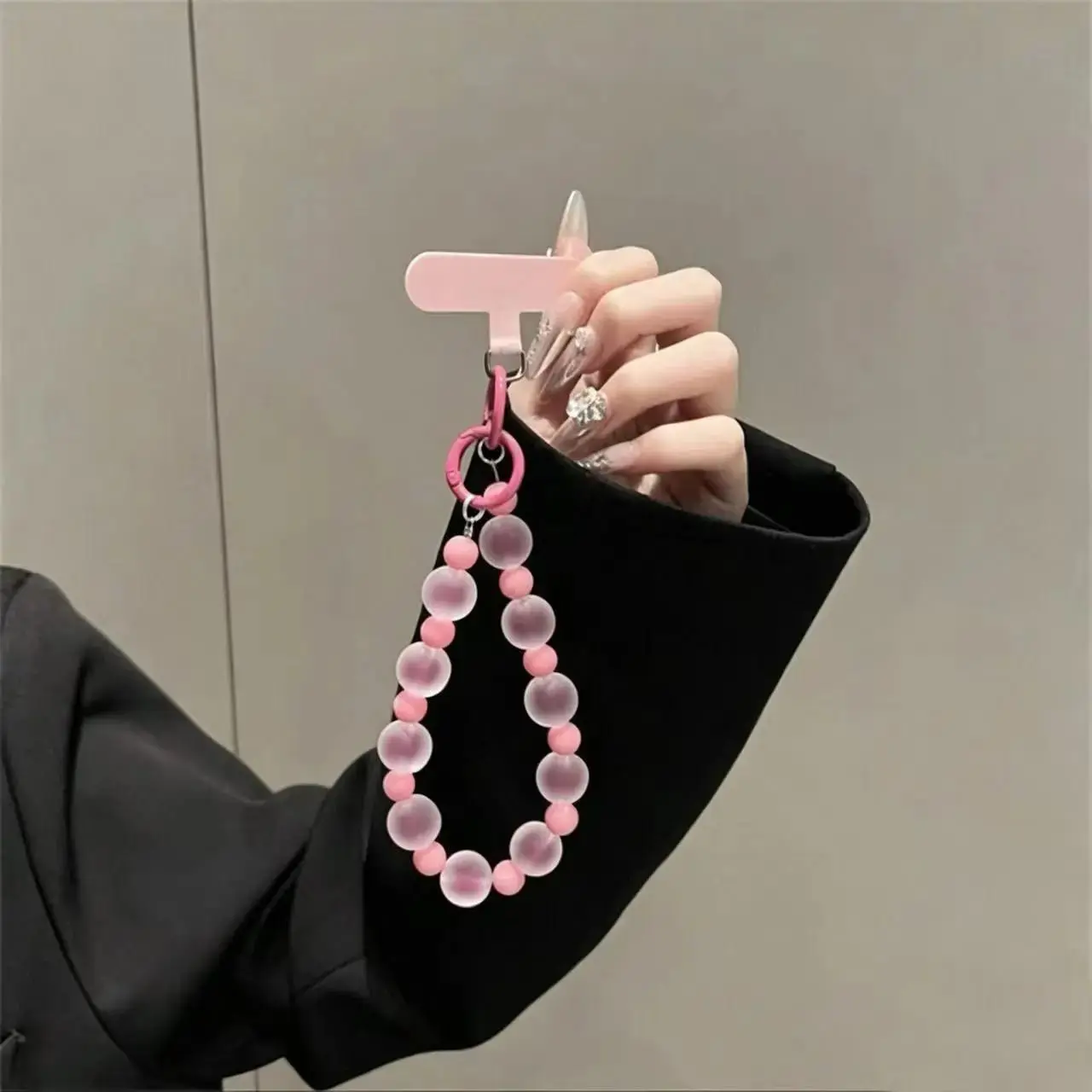 Korean-Style Colorful Frosted Random Cellphone Chains - Cute Dopamine Beaded Necklaces, Ins-Style Mobile Phone Pendants