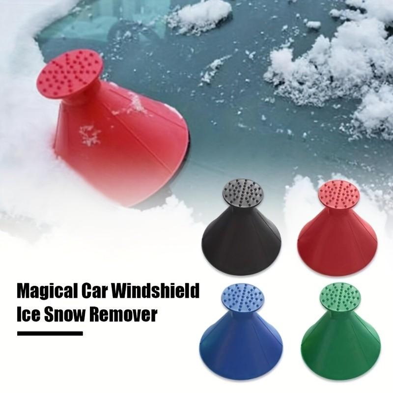 4pcs Car Window Ice Scraper Magic Funnel Snow Shovel, Round Plastic Snow Brush, Efficient Snow Removal Tool for Cars