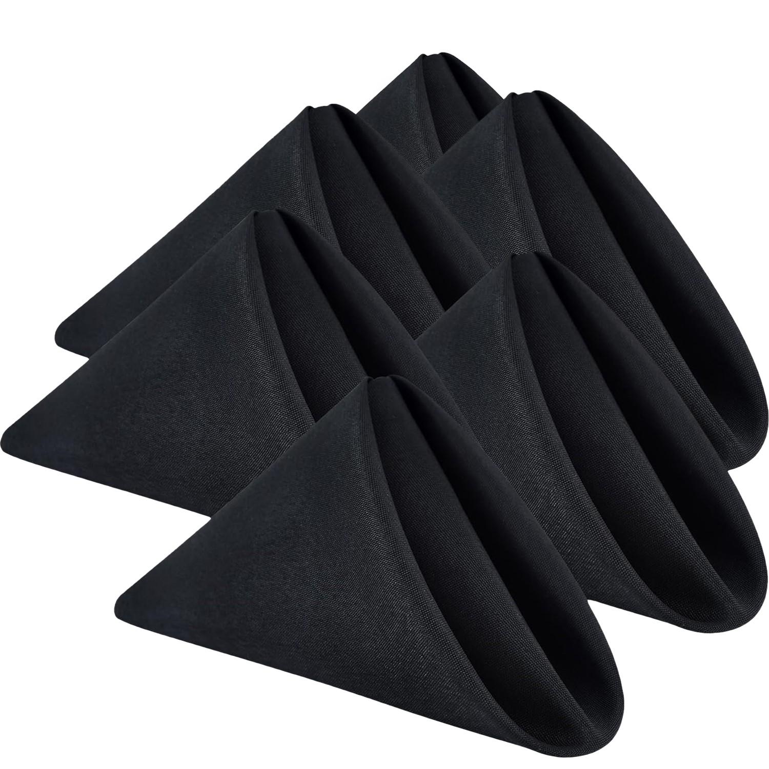 6-Pack Polyester Napkins, 12/14/17/20 Inches, Thick Durable, Wrinkle-Resistant, Hotel Restaurant Event Use
