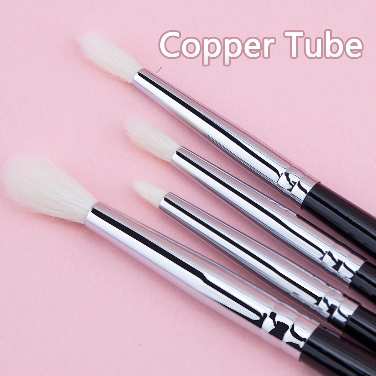 4pcs Tapered Crease Brush Set, Large Small Medium Eye Shadow Brushes, 100% Goat Hair & Copper Tube, Professional Makeup Tools