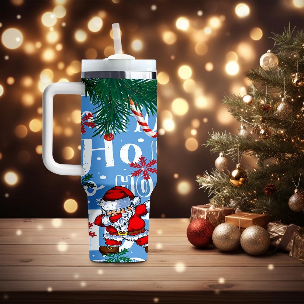 1pc Christmas water bottle, cartoon snowman, portable insulated stainless steel straw cup with handle, car mug, outdoor mug, travel mug, cup - Christmas and Valentine's Day gift, back-to-school for students (straw inside the cup).