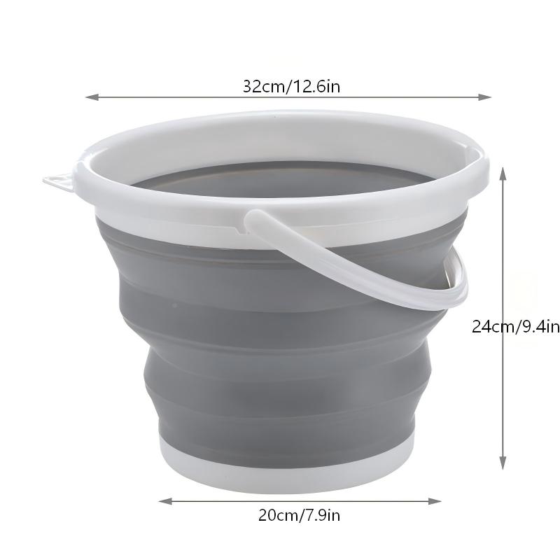 Collapsible Bucket, foldable design for easy storage. Multi-use water container great for car washing, camping, fishing and travel. Versatile household and commercial cleaning tool for daily indoor and outdoor use.