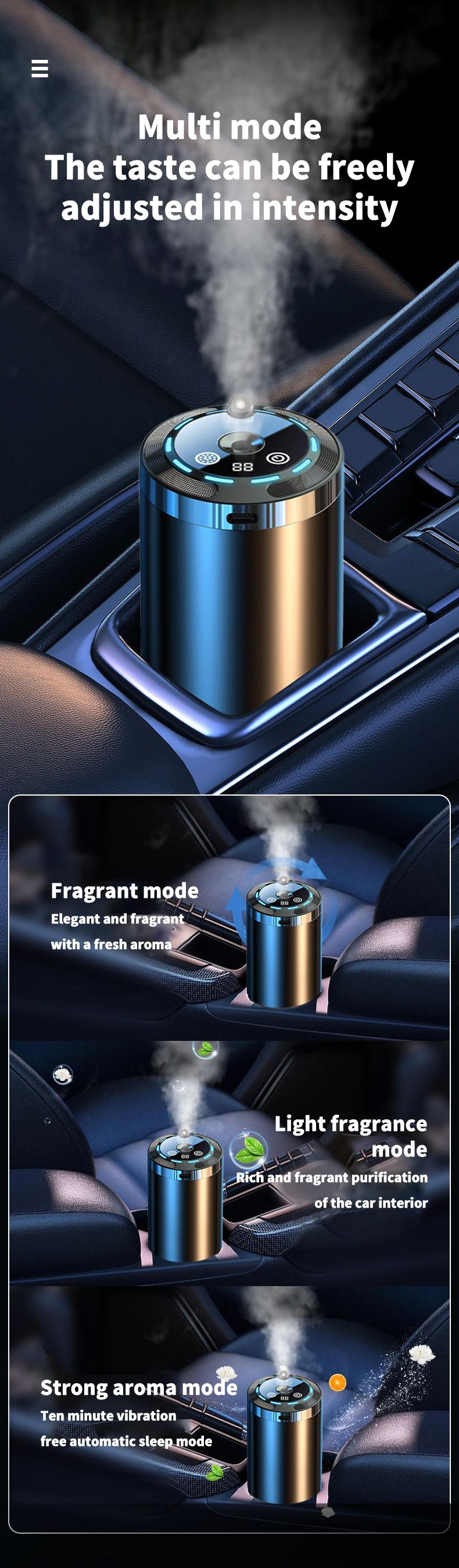 Smart Essential Oil Diffuser, Rechargeable Portable Humidifier with 500mah Battery, USB Charging, Touch Control, Night Light Function for Home and Office Use