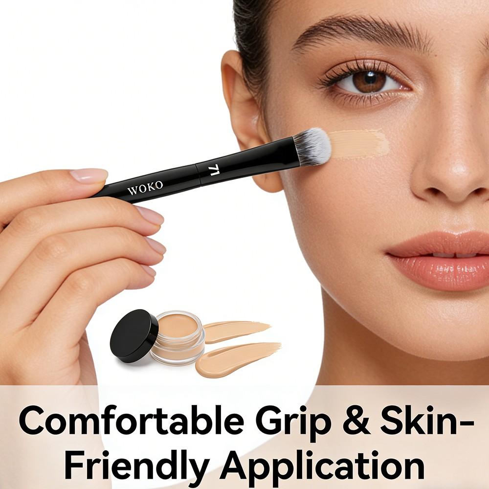 Pro71 Angled Concealer Brush, Buildable Coverage, Professional Concealer Blending, Liquid Cream Makeup Tool, Ideal for Precision Application