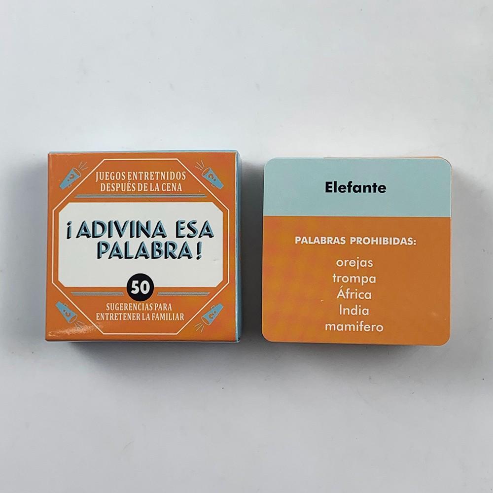 50 Spanish Language Cards, Family Interaction Game, Post-Dinner Card Game, Perfect Gift for Easter, Valentine's Day, Christmas