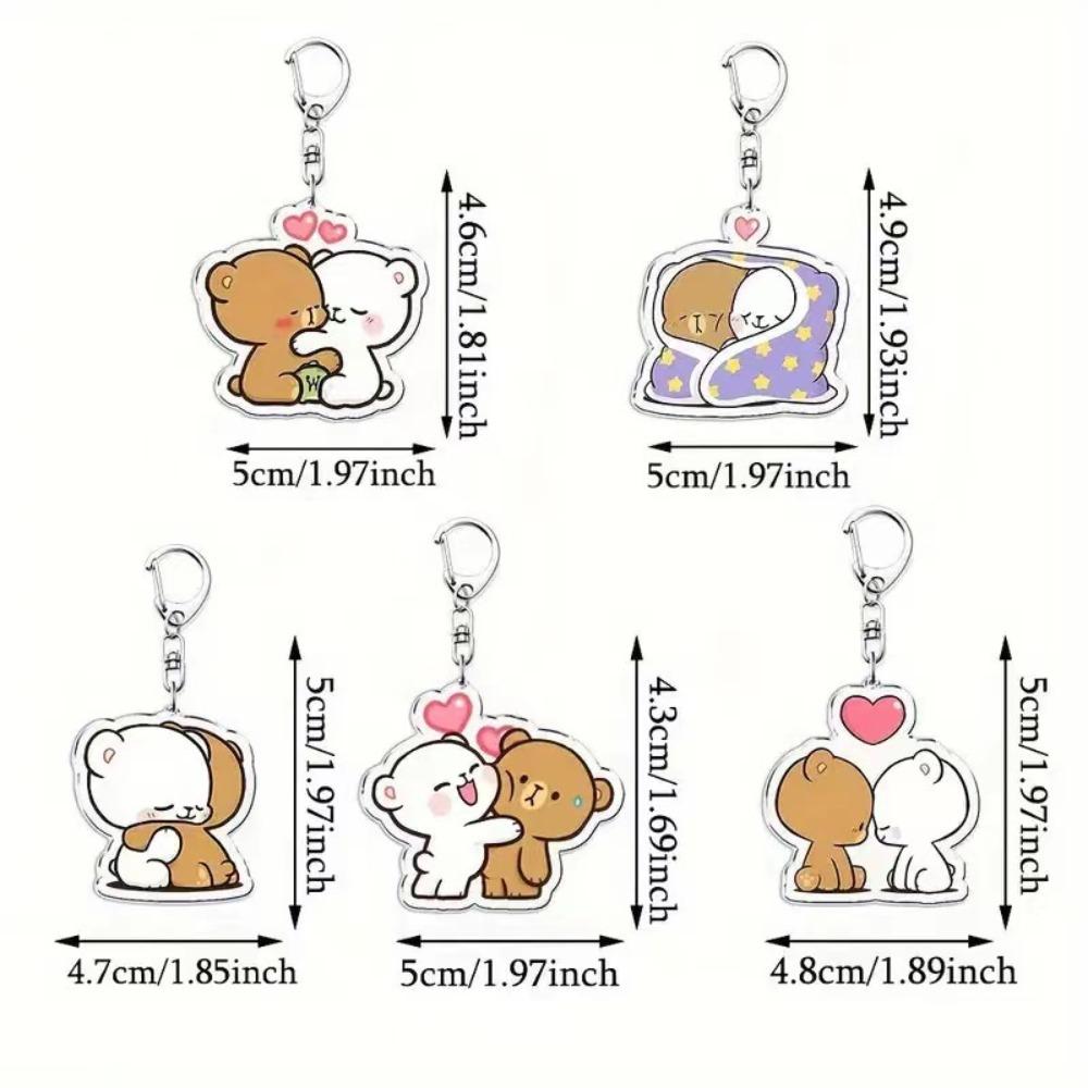 2D Anime Characters Cartoon Bears Cute Cloth Acrylic Keychains Animal Keychains Desktop Ornaments Exquisite Gifts for Anyone