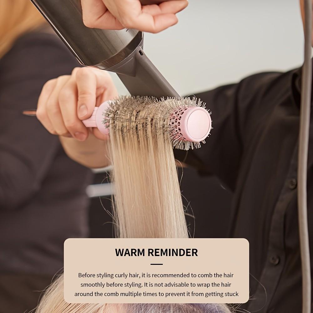 Volume Round Hair Brush Pink Ceramic-Coated  Barrel Vented Round Brush for Blow Drying Heat Resistant Anti-Static Textured Handle for Styling All Hair Types