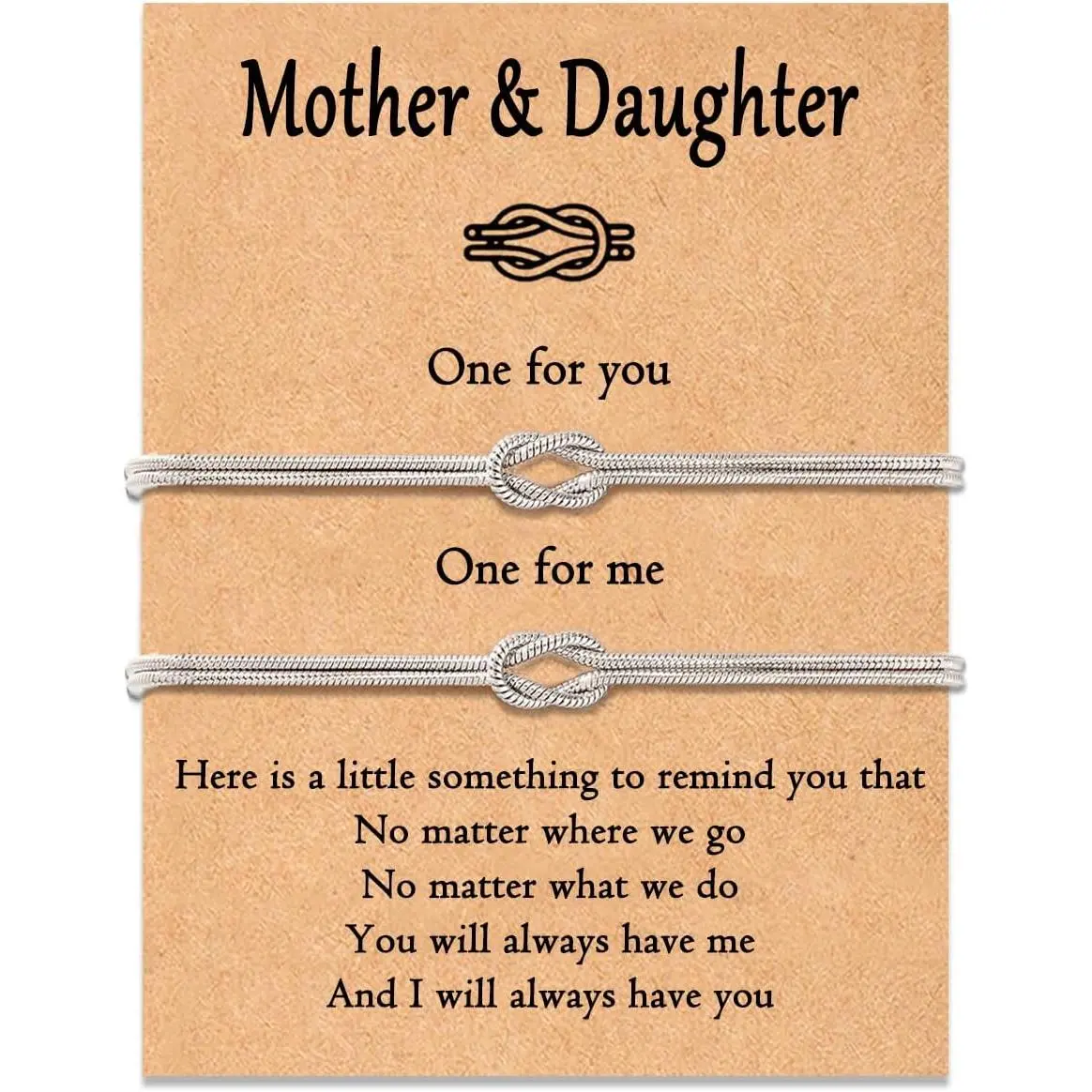 Mother Daughter Knot Bracelet, Forever Love Infinity  Birthday Christmas Gifts for Daughter Mom Women