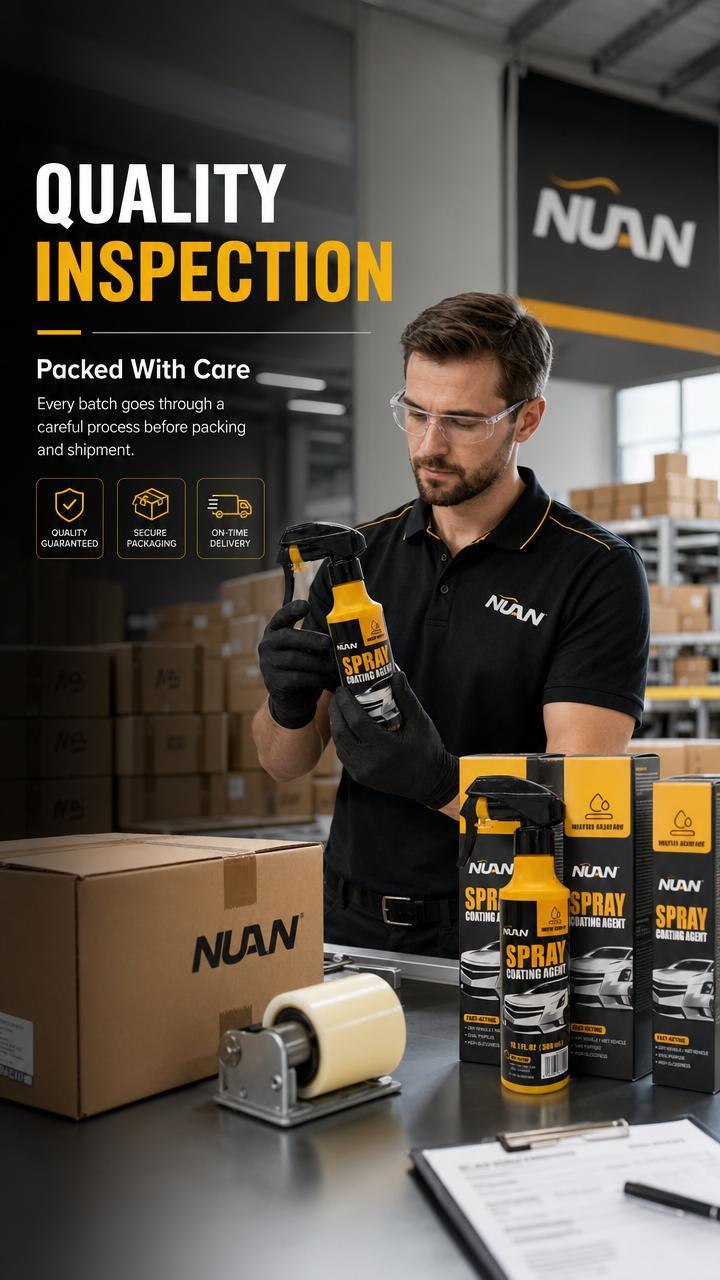 NUAN nano car coating spray - 300ml Fast-Acting Car Paint Polish & Sealant, Long-Lasting Hydrophobic Protection, Anti-Stain & Anti-Fading, Perfect for Daily Car Care