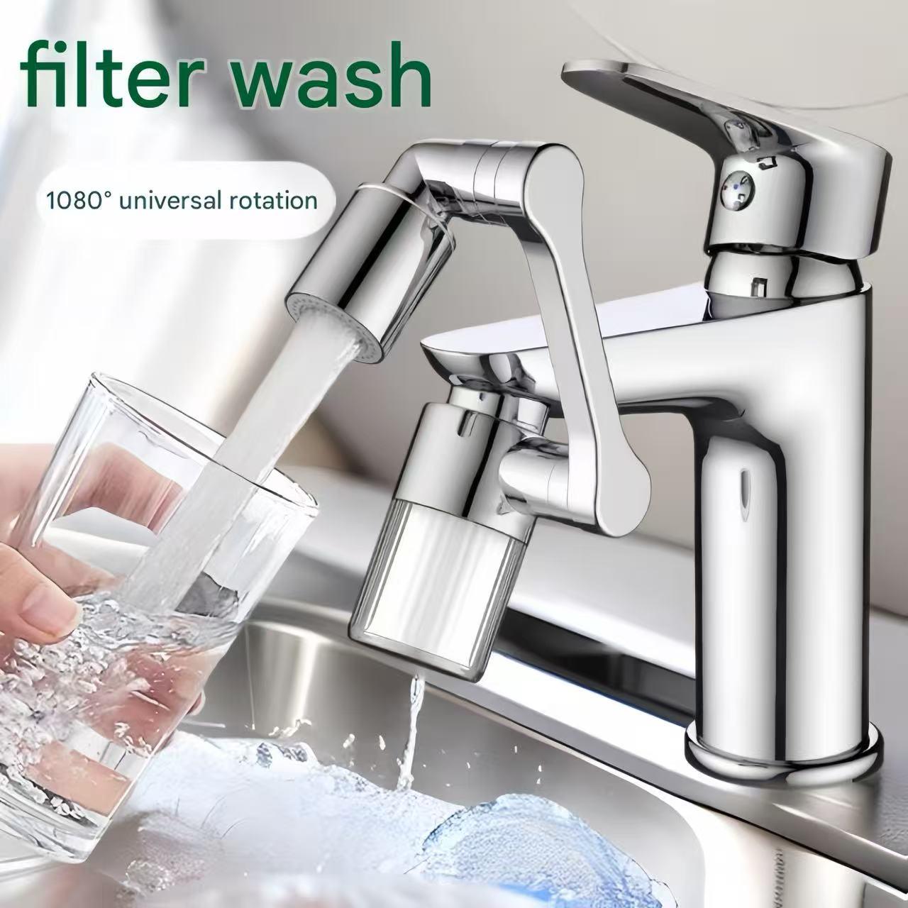 1080° Rotating Faucet Filter Extender Double Sprayer Mode Multi-Function Universal Faucet Extender Ideal for Toddlers, Kitchens, and Bathrooms