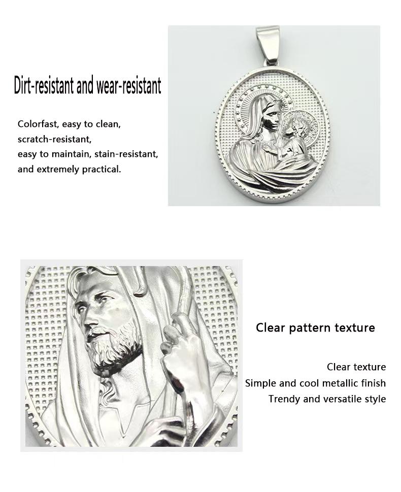 St. Joseph Holding Baby Jesus Pendant  Elegant Faith-Inspired Metal Necklace | Christian Jewelry Gift