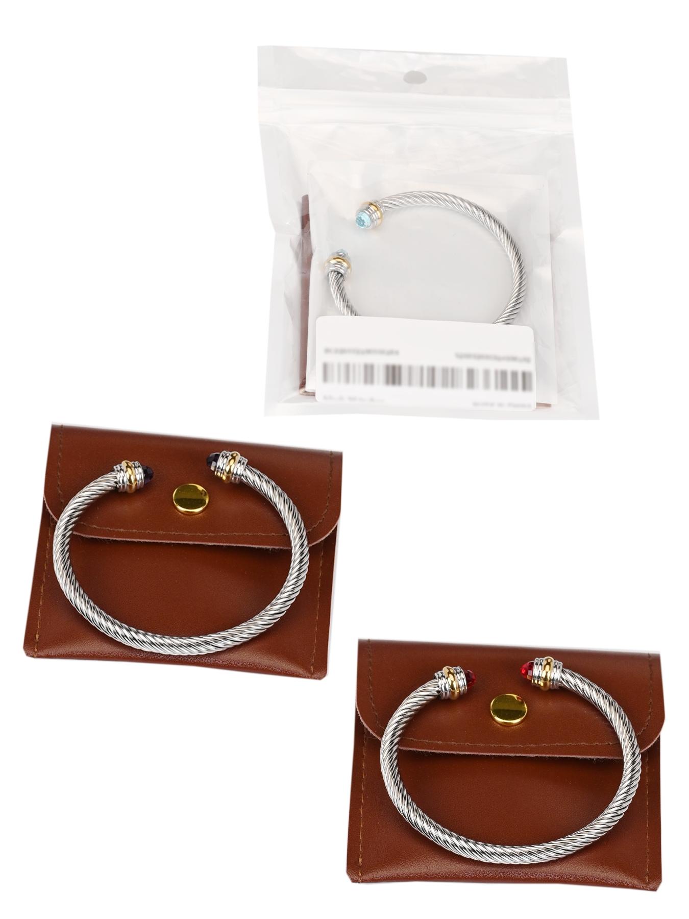 18k Embroidered Bracelet, Diamond-encrusted Twisted Bracelet, Adjustable Bracelet, Versatile Punk, Fashionable, Simple, Luxury Accessory # Jewelry / Stainless Steel / Colorfast / Hypoallergenic / Couple / Festival / Party / Ideal Gift