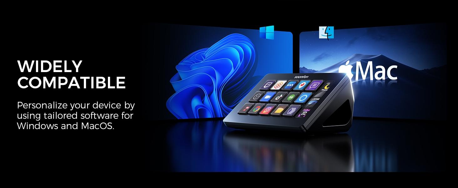 LED 15-Key Stream Deck Custom Keyboard for Streaming and Gaming, Programmable Macro Keys for Efficient Control, Compatible with Win/MAC/ps5/xbox