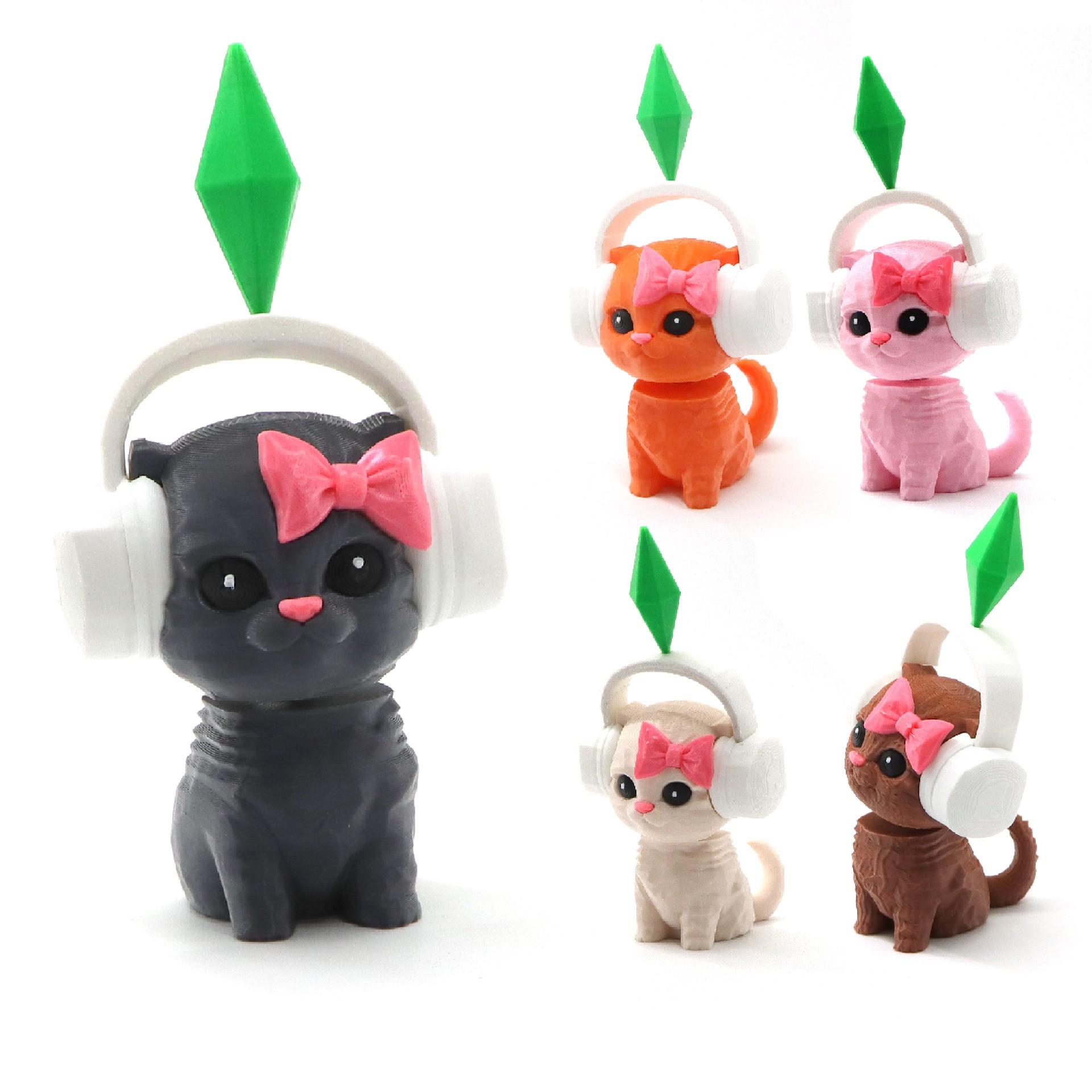 The Sims Plumbob Dancing Cat Car Decoration, Cute Simulated Life Cat Toy, Fun Vehicle Accessory for Kids & Adults