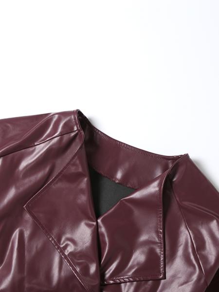 Women's Summer Fashion PU Leather Jacket, Casual Slim Fit Crop Top Coat, Stylish European Style Outerwear for Women, Casual Fashionable Outerwear