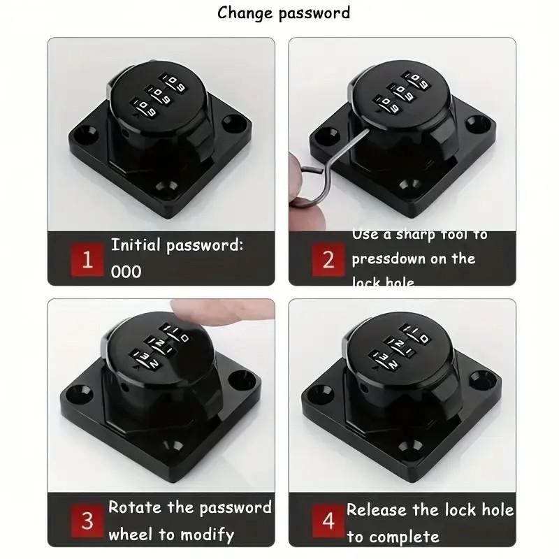 Durable Iron Mechanical Password Lock, Keyless Rotating Latch, Suitable for Home, Mailbox, Garden, Bathroom, Pet Door, File Box, Cabinet