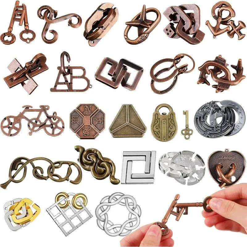 Classic IQ Metal Puzzle Brain Teaser Casse Tete Educational Toys Mind Games For Adults Kids Novelty Gifts Juegos De Inteligencia
