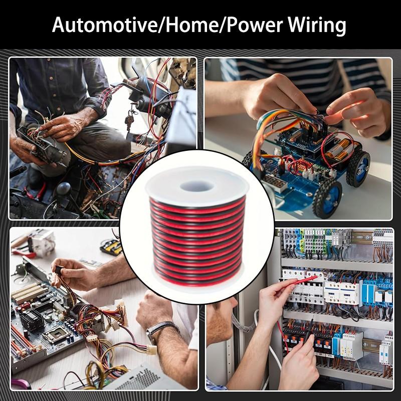 16-26 Awg PVC Wire Tinned Copper, Durable & Flexible, /, High Temp, 36v Low-Voltage, for LED, Home Theater, Automotive, Marine, RV, DIY