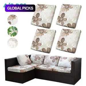 Floral Leaf Elastic Print Sofa Cushion Covers Set, Multiple Prints Available, Washable Furniture Protector, Suitable for Home Decor and Pets, Elastic Sofa Slipcover, Couch Sofa Protector