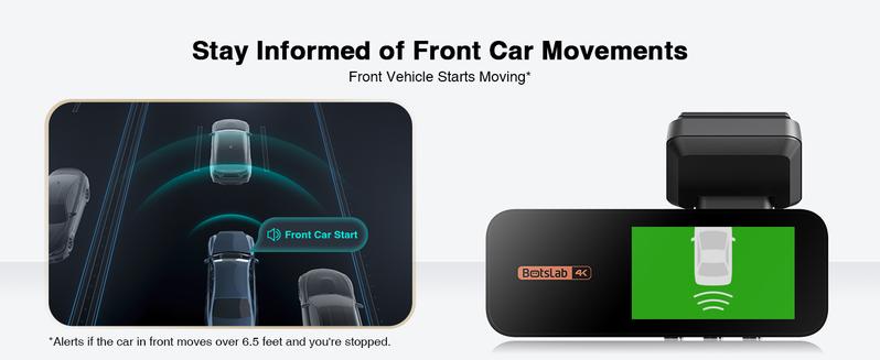 Botslab 4K Dash Cam Front and Rear 170° Ultra Wide Dashcam with ADAS Night Vision 24/7 Parking Mode IMX415 Sensor WDR 5G/2.4G WiFi Built-in GPS Loop Recording Dashboard Camera Recorder Free 64GB SD Card