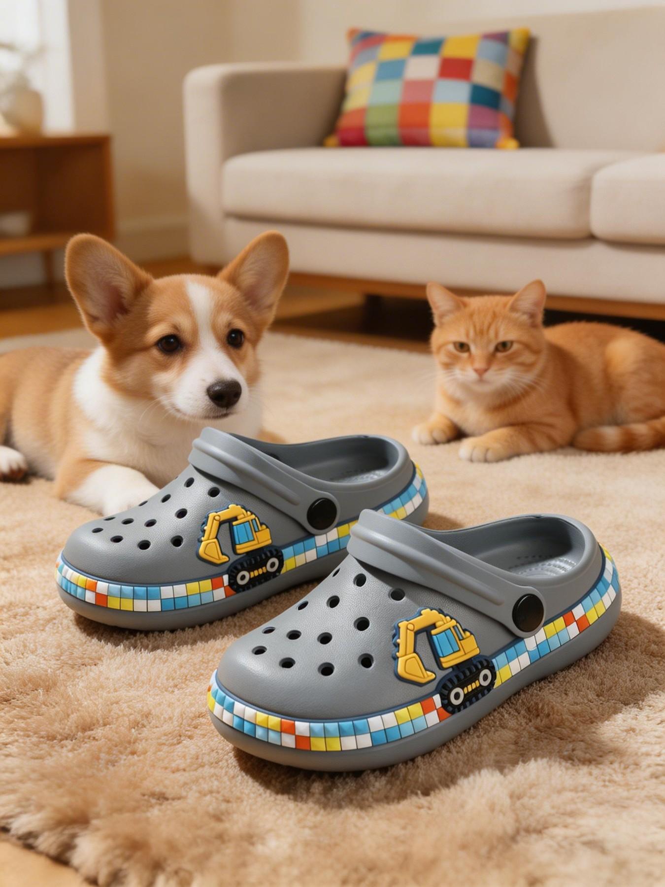 Cartoon Hole Shoes, Boys Girls Soft Sole Comfort Sandals, Summer Beach Slippers, Eva Material, Spring & Fall