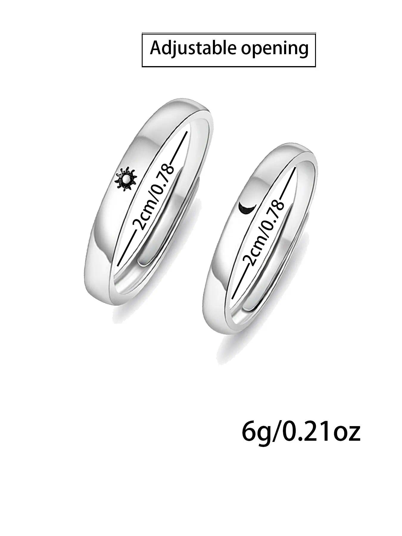 Unique Sun and Moon Couple Rings — Symbolizing a Lifetime of Togetherness. Ideal for Engagements, Christmas, Valentine's Day, Mother's Day, and Anniversaries. Adjustable Open-Band Design. The Perfect Gift for Lovers, Suitable for Both Men and Women.