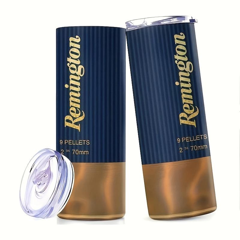 Remington Bullet Design Vacuum Flask, Stainless Steel Thermos, 1 Count Reusable Stainless Steel Water Bottle with Straw, Portable Drinking Cup for Home Office Outdoor Camping, Insulated Travel Drinkware, Insulated Tumbler, Drinkware