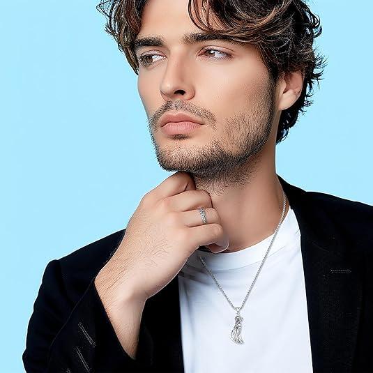 Thanches Santa Muerte Necklace 925 Sterling Silver Pendant Holy Death Goddess Amulet for Protection Sickle Jewelry for Men Women Perfect Holiday Accessory Gift Handcrafted Piece