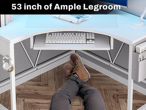 SEDETA Corner Desk with Tray and LED Lights Small Computer Desk Gamer Desktop Desktop Workstation Furniture