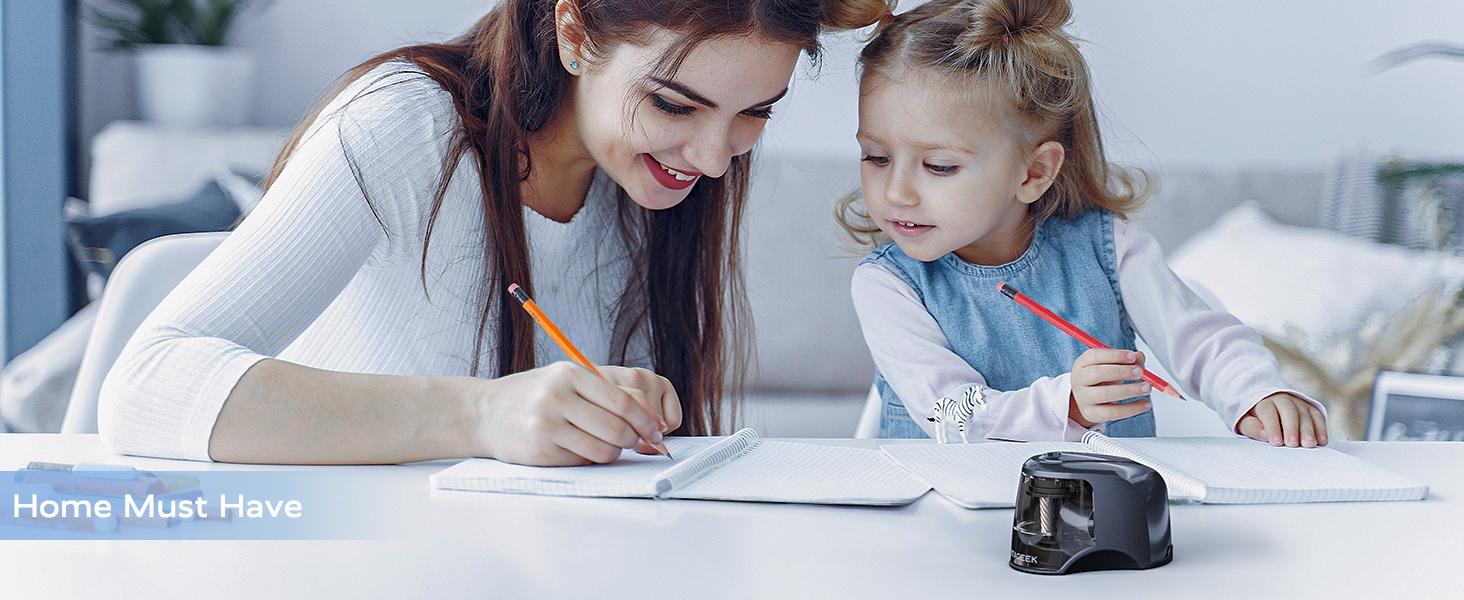 Electric Pencil Sharpener, Automatic Pencil Sharpener Plug in for No.2/Colored Pencils(6-8mm), USB/Battery Operated Pencil Sharpener for School/Classroom/Office/Home (Blue)