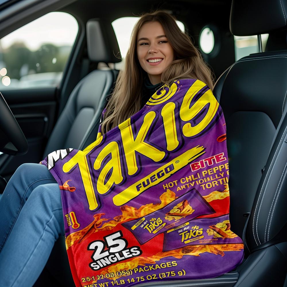 Mini Taco Spicy Theme Blanket, Ultra Soft Flannel Nap Blanket, Shawl Blanket, Small Cover Blanket, Perfect Gift for Holidays