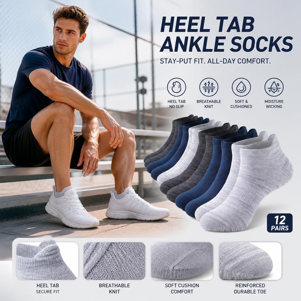 5/10 Pairs Men's Sports Socks, High-performance Running Socks with Arch Support, Men's Training Gym Moisture Absorbing and Breathable Sports Socks, Men's Outdoor Socks, Keep Fit, Black and White
