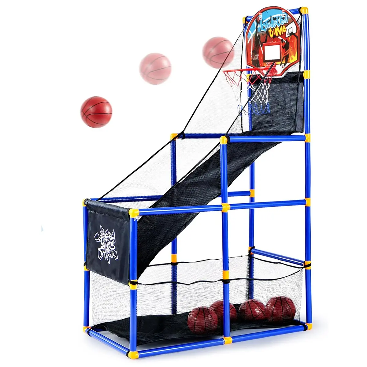 Arcade Basketball Game Set with 2 Balls and Hoop, Indoor Outdoor Sports for Kids Aged 6+, Perfect for Competitions