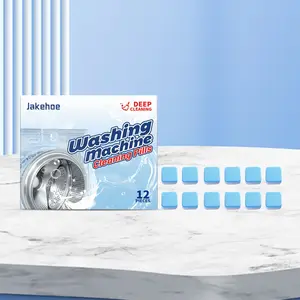 Jakehoe Washing Machine Cleaner Tablets, Deep Cleaning Stain Remover, Odor Eliminator, Universal Drum & Agitator Care, Regular Maintenance, Powerful Cleaning, Spotless