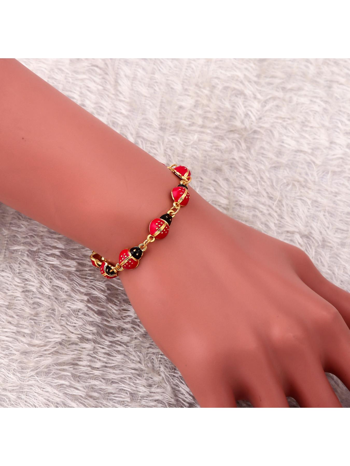 Women's Ladybug Bracelet Y2K Style Cute Insect Jewelry Kawaii Bug Accessories Fashion Trendy Unique Gift for Girls