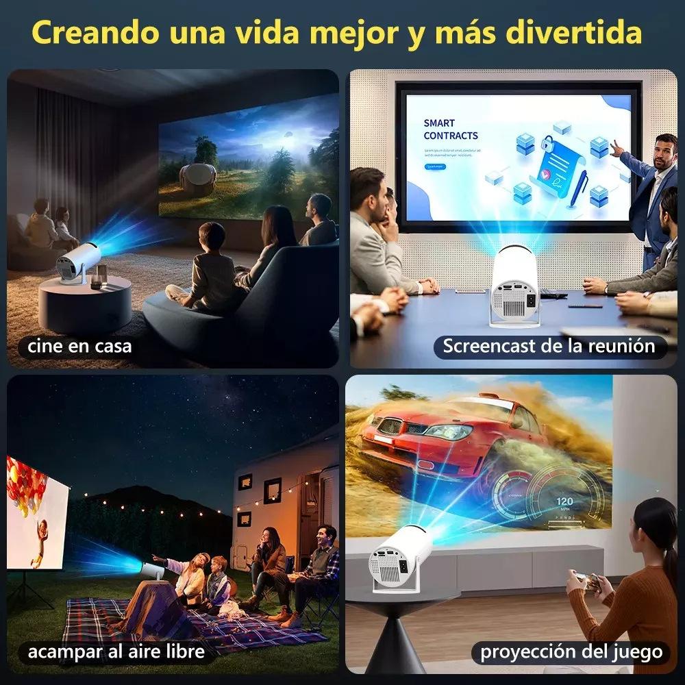 Mini Portable HD Projector 4K WiFi 6 BT 5.2 Upgraded Portable Projector Full HD Supports Phone/P/TV/HDMI/PS5/Laptop Auto Keystone Home Cinema 180° Rotation