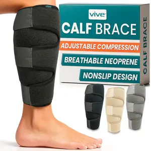 Adjustable Shin Splint Support, Calf Sleeve for Men and Women, Lower Leg Compression Wrap Increases Circulation, Calf Brace, Reduces Muscle Swelling, Pain Relief (Black)