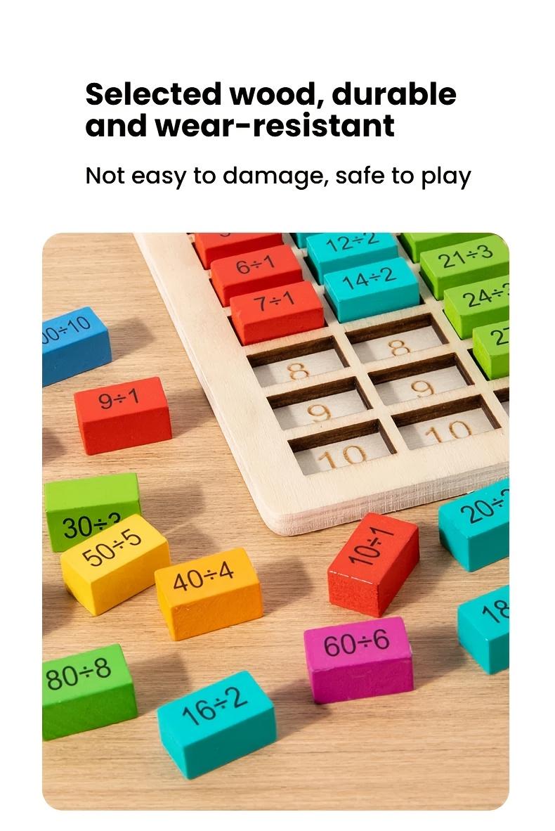 STEM Math Board - Children's interactive arithmetic puzzles that develop problem solving and logical thinking skills, educational learning toys with multiplication and division challenges, ideal learning gifts