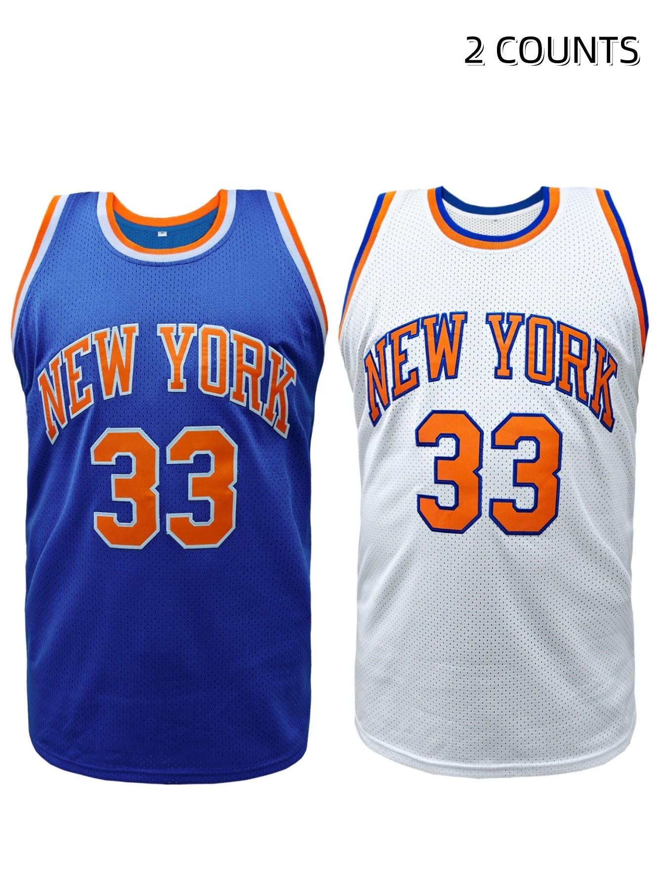 Men's Classic 90s New York #33 Vintage Basketball Jersey | Embroidered Mesh Retro Jersey